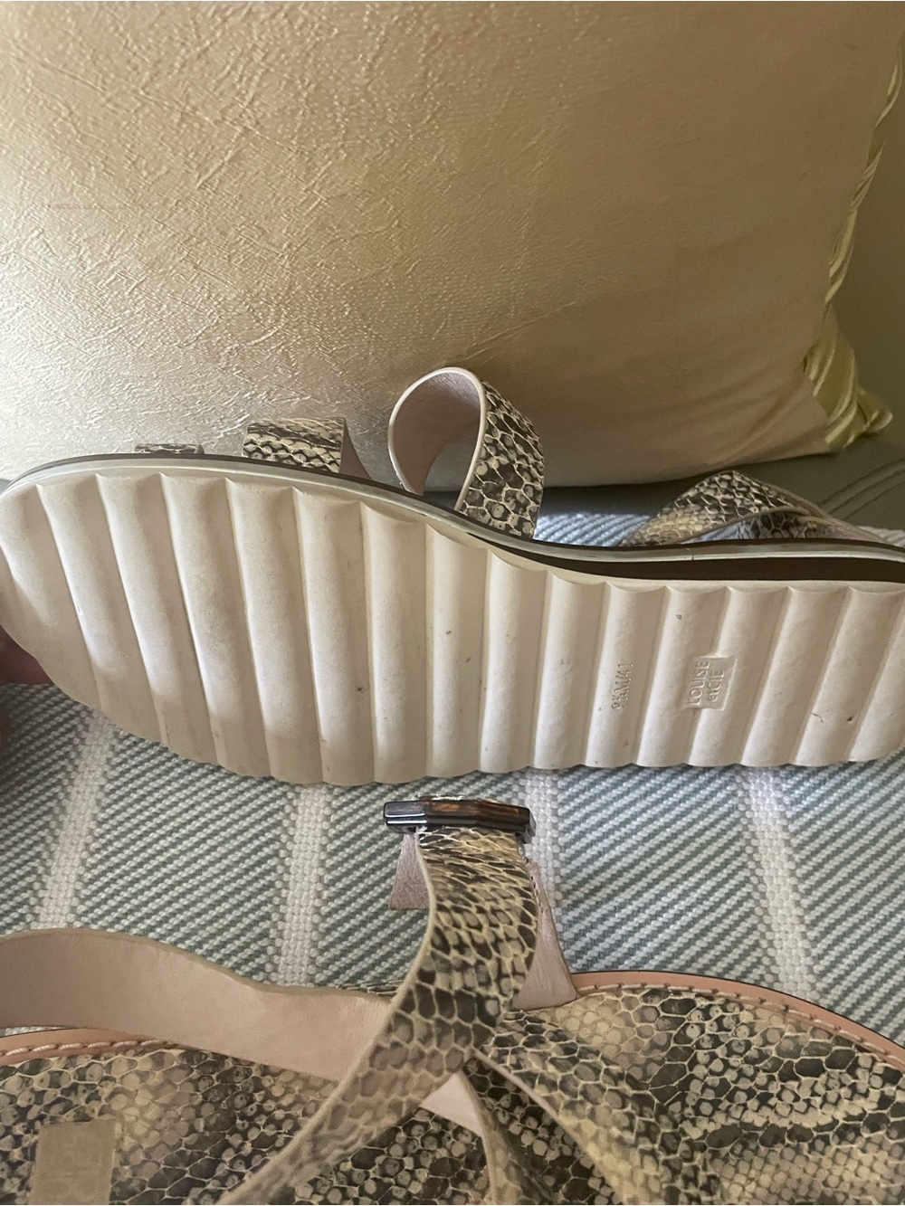 EUC-Louise et Cie Snakeskin-Pattern Sandal - Taupe and Brown - Picture 9 of 14